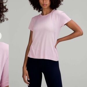 Lululemon Train to Be Short-Sleeve Shirt Pink Peony size 10